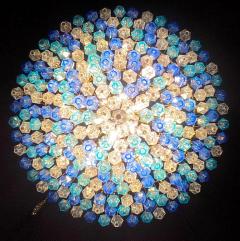 Extraordinary Sapphire Color Poliedri Murano Glass Ceiling Light or Chandelier - 4686900