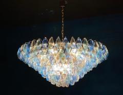 Extraordinary Sapphire Color Poliedri Murano Glass Ceiling Light or Chandelier - 4686905