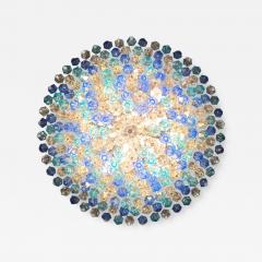 Extraordinary Sapphire Color Poliedri Murano Glass Ceiling Light or Chandelier - 4688667