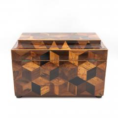 Extraordinary Specimen Wood Tea Caddy English Circa 1810  - 2181876