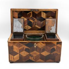 Extraordinary Specimen Wood Tea Caddy English Circa 1810  - 2181879