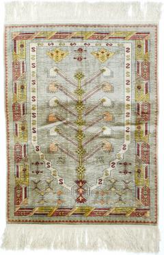 Extremely Fine Antique Turkish Silk Hereke Rug 26 x 35 - 4355715