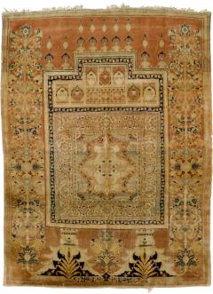 Extremely Fine rare and unusual Antique Persian Silk Heriz Rug 40 x 54  - 4277281