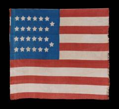 Extremely Rare Cotton Antique American Parade Flag with 26 Stars 11 Stripes - 636691