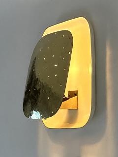Extremely Rare Lovely Mid Century Modern Perforated Brass Sconce Germany 1960s - 4713783