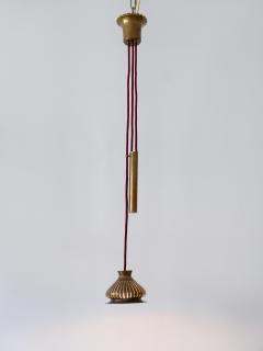Extremely Rare Mid Century Modern Counterweight Brass Pendant Lamp Germany 1950s - 3354227