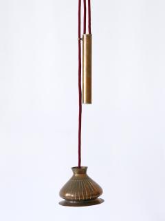 Extremely Rare Mid Century Modern Counterweight Brass Pendant Lamp Germany 1950s - 3354228