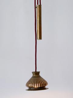 Extremely Rare Mid Century Modern Counterweight Brass Pendant Lamp Germany 1950s - 3354229