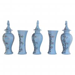 Extremely rare 18th century set of five Dutch Delft vases  - 4565857