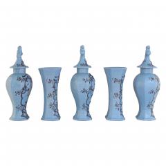 Extremely rare 18th century set of five Dutch Delft vases  - 4565858
