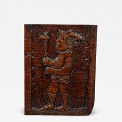 Extrordinary 17th Century Panel Of A European Carrying A Tomahawk - 807269