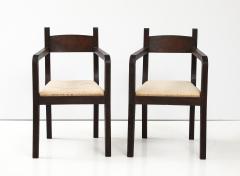 Eyre de Lanux Pair of Modernist Eyre de Lanux Armchairs in Brushed Oak France c 1925 - 3569157