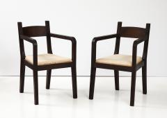 Eyre de Lanux Pair of Modernist Eyre de Lanux Armchairs in Brushed Oak France c 1925 - 3569161