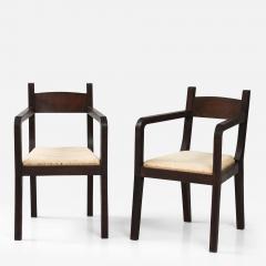 Eyre de Lanux Pair of Modernist Eyre de Lanux Armchairs in Brushed Oak France c 1925 - 3571713