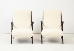 Ezio Longhi Ezio Longhi Pair of Mitzi Walnut Lounge Chairs for Elam circa 1958 - 4449253