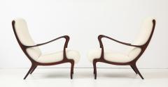 Ezio Longhi Ezio Longhi Pair of Mitzi Walnut Lounge Chairs for Elam circa 1958 - 4449254