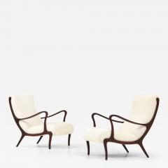 Ezio Longhi Ezio Longhi Pair of Mitzi Walnut Lounge Chairs for Elam circa 1958 - 4449277