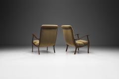 Ezio Longhi Ezio Longhi Pair of Ribbed Back Lounge Chairs for ELAM Italy 1960s - 3103506
