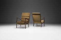 Ezio Longhi Ezio Longhi Pair of Ribbed Back Lounge Chairs for ELAM Italy 1960s - 3103508