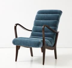 Ezio Longhi Ezio Longhi Petrol Blue Mohair Lounge Chair - 3338175