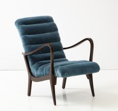 Ezio Longhi Ezio Longhi Petrol Blue Mohair Lounge Chair - 3338177