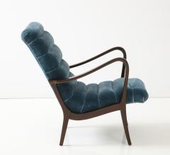 Ezio Longhi Ezio Longhi Petrol Blue Mohair Lounge Chair - 3338180