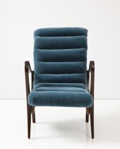 Ezio Longhi Ezio Longhi Petrol Blue Mohair Lounge Chair - 3338185
