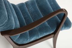 Ezio Longhi Ezio Longhi Petrol Blue Mohair Lounge Chair - 3338186