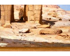F A Bridgman Colossi of Memnon Egypt Rare Orientalist Landscape Painting - 2867627