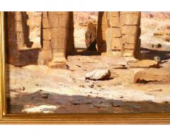 F A Bridgman Colossi of Memnon Egypt Rare Orientalist Landscape Painting - 2867628