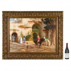 F A Bridgman Large American Orientalist oil painting of a courtyard by F A Bridgman - 3892557