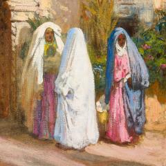 F A Bridgman Large American Orientalist oil painting of a courtyard by F A Bridgman - 3892560