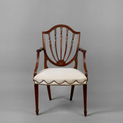 Hepplewhite Shield Back Mahogany Armchair ca 1790 1795  - 11064