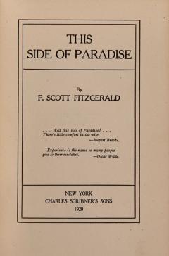 F Scott Fitzgerald This Side of Paradise The Beautiful and Damned - 3631057