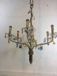 FANCY AUSTRIAN CRYSTAL BEAD AND DROP BRASS CHANDELIER - 1060748
