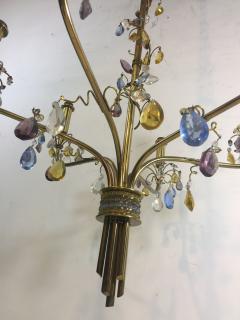 FANCY AUSTRIAN CRYSTAL BEAD AND DROP BRASS CHANDELIER - 1060751