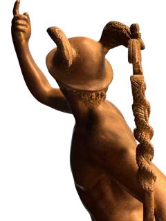 FANTASTIC ANTIQUE BRONZE OF MERCURY ON ROUGE MARBLE PLINTH - 4442705