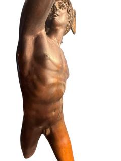 FANTASTIC ANTIQUE BRONZE OF MERCURY ON ROUGE MARBLE PLINTH - 4442708