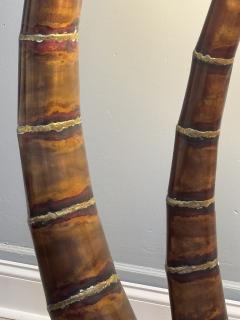 FANTASTIC MIXED METALS BRUTALIST SCULPTURAL PALM TREE FLOOR LAMPS - 4646109