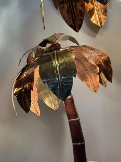 FANTASTIC MIXED METALS BRUTALIST SCULPTURAL PALM TREE FLOOR LAMPS - 4646113