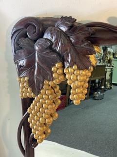 FANTASTICAL CARVED ART NOUVEAU MIRROR WITH GILT GRAPES AND BIRDS - 2314808