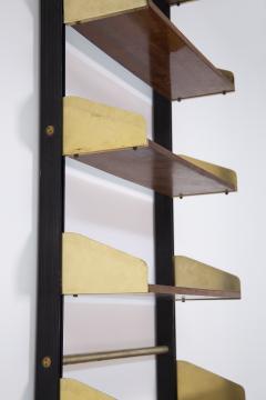 FEAL Fonderie Elettriche Alluminio e Leghe Italian Vintage Bookcase by Feal in Wood and Brass - 2041626