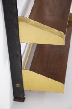 FEAL Fonderie Elettriche Alluminio e Leghe Italian Vintage Bookcase by Feal in Wood and Brass - 2041631