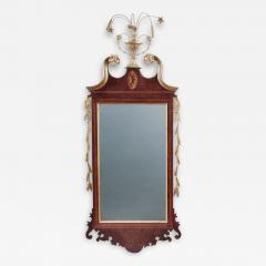 FEDERAL HEPPLEWHITE LOOKING GLASS WITH AN INLAID CONCH SHELL - 3014941