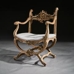 FINE 19TH CENTURY ITALIAN VENETIAN CARVED GILTWOOD ARMCHAIR - 1756505