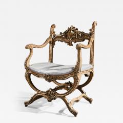 FINE 19TH CENTURY ITALIAN VENETIAN CARVED GILTWOOD ARMCHAIR - 1757202