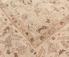 FINE ANTIQUE INDIAN AMRITSAR BEIGE AND BROWN HANDWOVEN WOOL RUG - 2372882