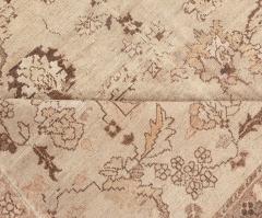 FINE ANTIQUE INDIAN AMRITSAR BEIGE AND BROWN HANDWOVEN WOOL RUG - 2372913