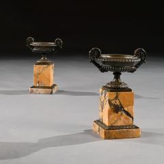 FINE COLLECTION OF EARLY 19TH CENTURY GRAND TOUR BRONZE AND MARBLE EMPIRE TAZZAS - 1940700