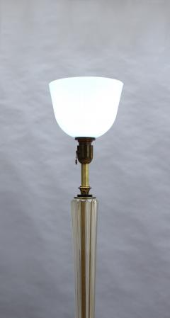 FINE FRENCH ART DECO GLASS AND BRONZE FLOOR LAMP - 992196